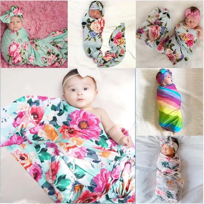 floral swaddle blanket