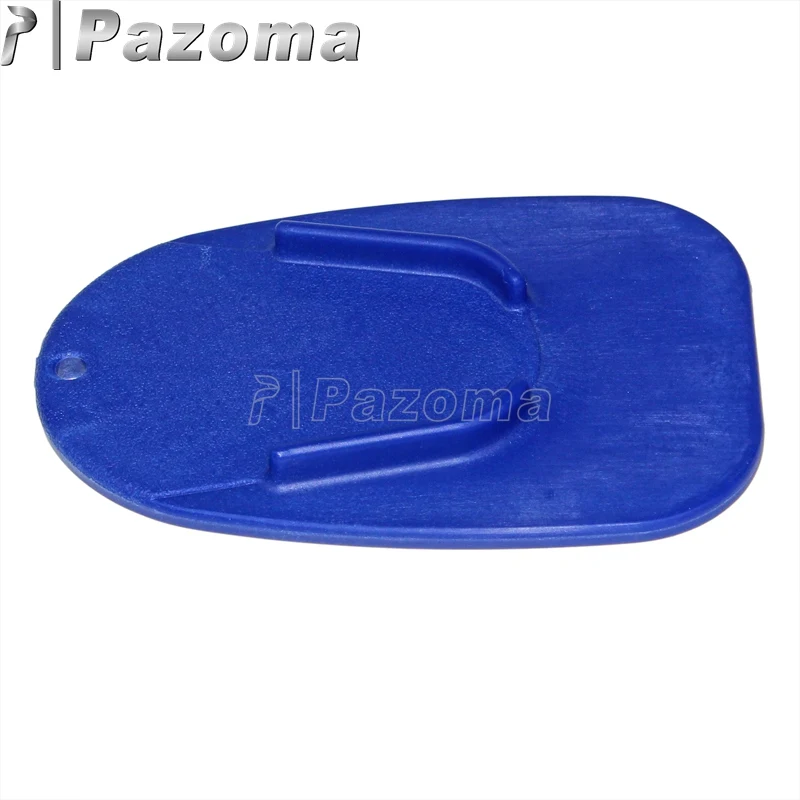 Синий мотоцикл велосипед пластик Kickstand Сторона Kick Pad пластина база Нескользящая пластина боковое расширение для Yamaha Honda Suzuki Kawasaki