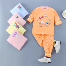 CALOFE/комплект одежды из 2 предметов для малышей с героями мультфильмов, осенняя хлопковая одежда костюм из футболки с длинными рукавами и штанов для мальчиков и девочек детские топы, футболки, брюки