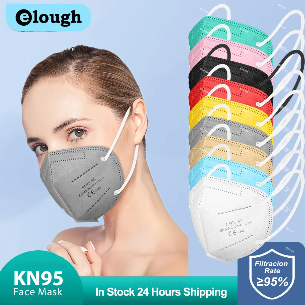 10-100PCS Mask FFP2 Respirator KN95 Mascarilla Fpp2 Homologada 5 Ply Mascarillas FP2 Black Masks Adult Facial Dust Protect FFP3 |