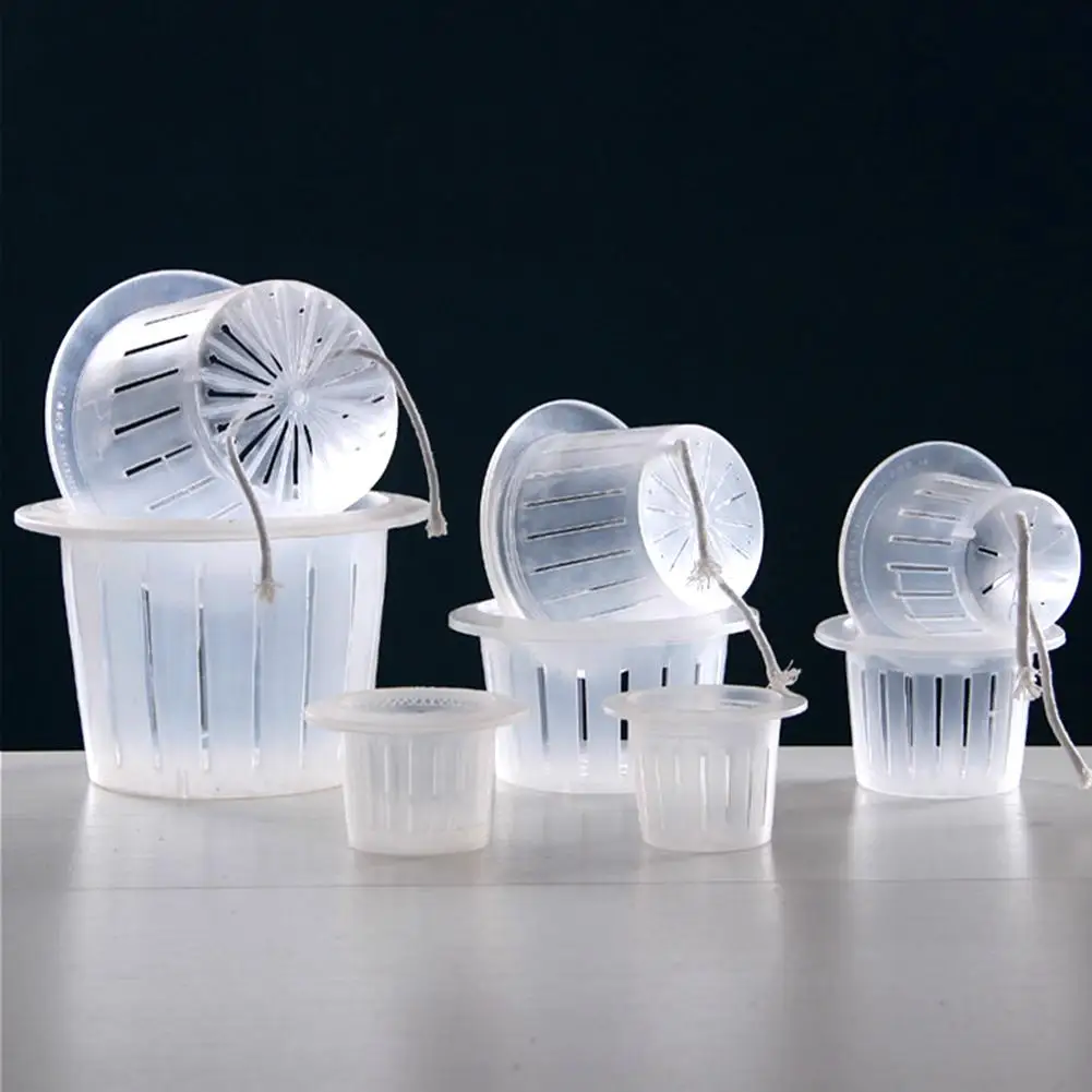 

10Pcs Garden Mesh Net Pot Hydroponic Basket Planting Nursery Root Fixing Holder Hollow design, breathable, for plant easy to gro