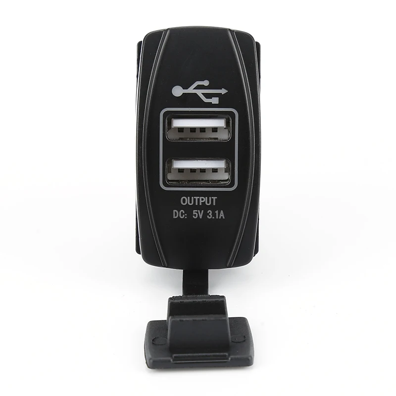 

1Pc Waterproof Black Dual USB Charger 2019 NEW 12-24V 3.1A Charger Motorcycle Car Socket LED Plug charging for phone tablets PC