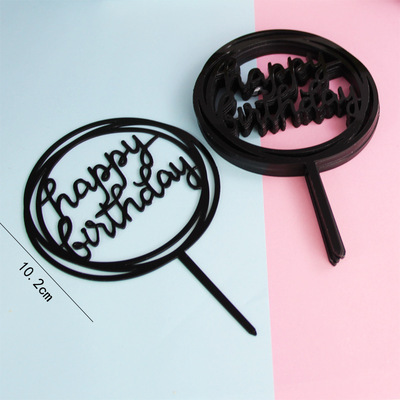 Cake Decorations Topper Acrylic Happy Birthday Cake Topper Sign Boy&Girls Birthday Cakes Dessert Decor Cakes Decor Supplie