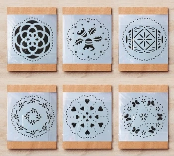 

6Pcs 15cm Round Geometry Heart DIY Layering Stencils Painting Scrapbook Coloring Embossing Album Decorative Template