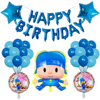 

38pcs/set Cartoon Pocoyo Foil Helium Balloon Baby Shower Birthday Party Air Balloons Decoration Air Globos Kids Toys Supplies