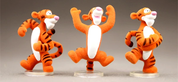 

New Rare Tigger Owl Roo Rabbit Lumpy Bear Flounder Flocking Figure Toy Model Desk Decoration Children Birthday Gift Collection