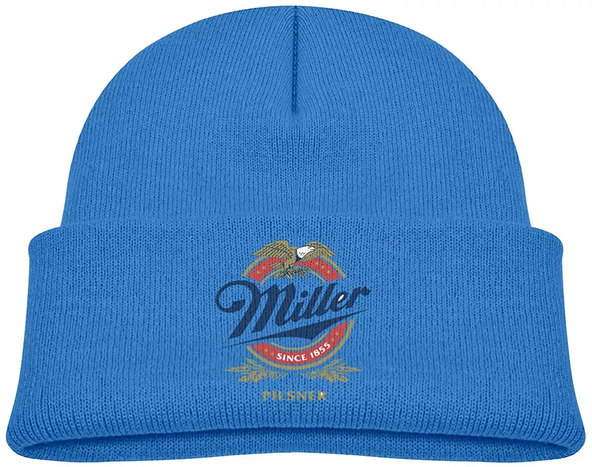 Дети пиво Miller логотип шапочки милые теплые регулируемые шапки для мальчиков и девочек