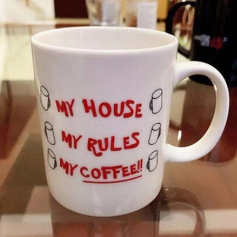 Новые белые ножи My House Rules Coffee кружки 350 мл керамический Рождественский подарок
