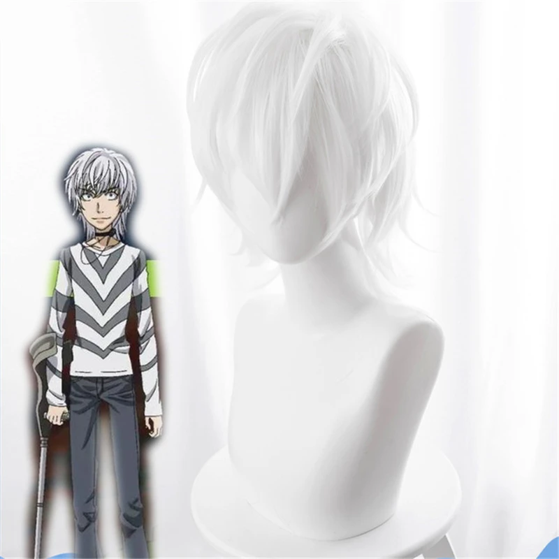 

Toaru Majutsu No Index Accelerator Cosplay Wig Man Boys 30cm White Short Straight Heat Resistant Synthetic Hair Anime Wigs