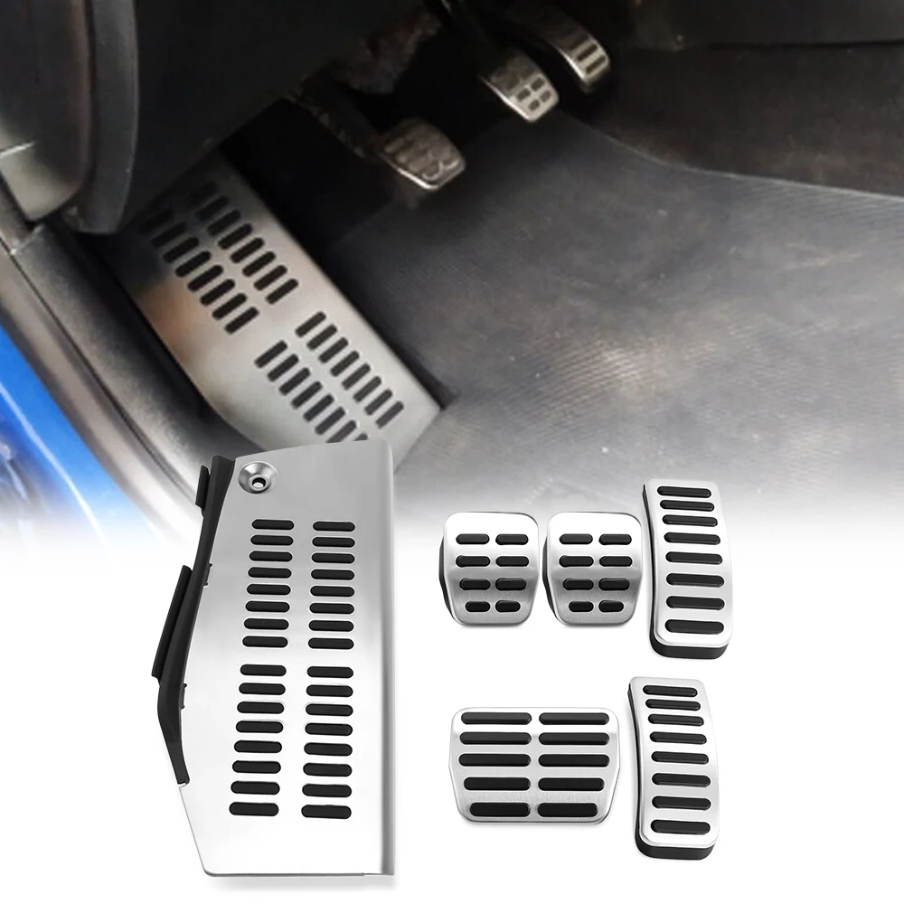 Car Accessories Car Pedals Pedal Cover Stainless Steel Pedal Cover Car Pedal Stainless Steel Pad Foot Rest FOR Volkswagen Polo VW Golf 4 Bora Beetle RSi GTI R32 Audi A3 SEAT car styling