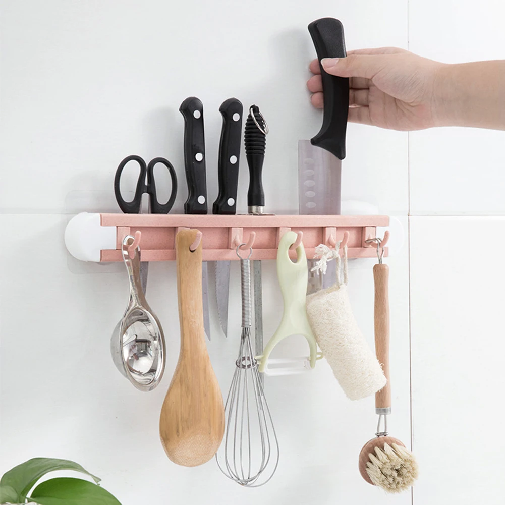 

Multifunctional Kitchen Storage Hook Holder wall shelf No Drilling Holder Hanger Rack for Kitchen Utensils Kitchen supplies
