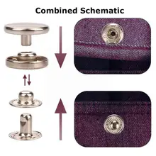 Metal Four-in-one Button Package Snap Fasteners Kit Button Metal Adjust Metal Pure Buckle Tools Buttons Jewel B4z9