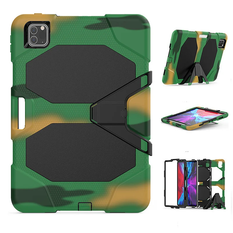 

Tablet Case For iPad pro 11 2020 Waterproof Shock Dirt Snow Sand Proof Extreme Army Military Heavy Duty Kickstand Cover Case