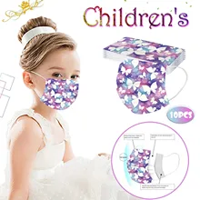 10pc crianças crianças máscara de boca dos desenhos animados impressão mascarillas segurança protetora máscara facial descartável 3-camada earloop masque máscaras