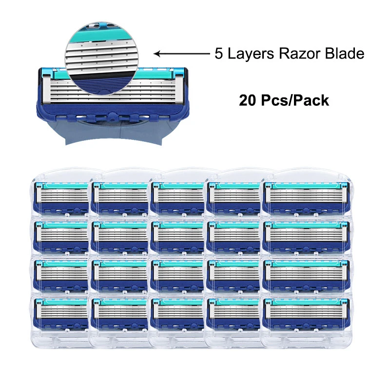 

Shaving Cassettes For Gillette Fusion Replacement Heads 5 Layers Stainless Steel Razor Blades Straight Razor For Men Manual