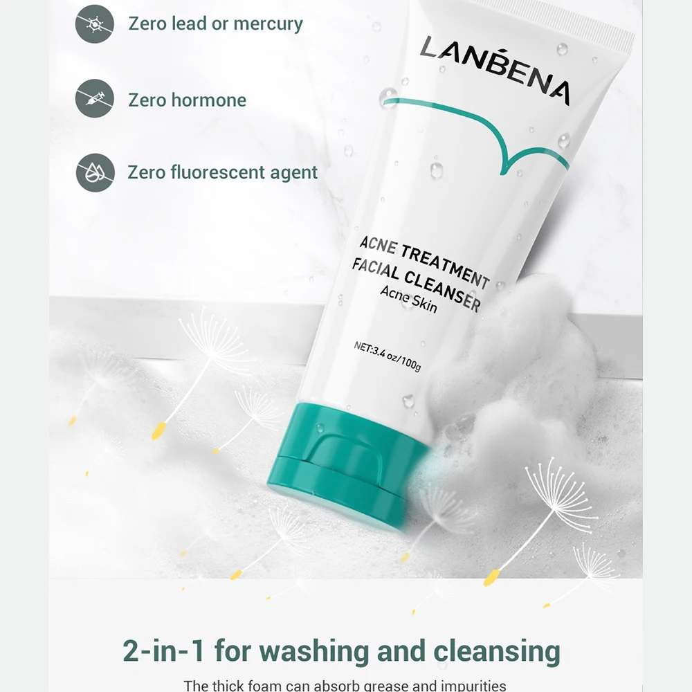 

Facial cleanser Effective Anti Acne mild Rich in bubbles Clean pores, strong moisturizing effect skin is not tight after washing