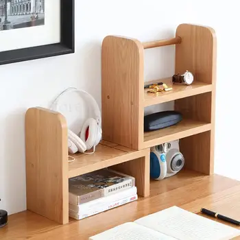 

Solid Wood Bookshelf Study Desk Small Book Shelf Nordic Modern Minimalist Telescopic Rack B3174