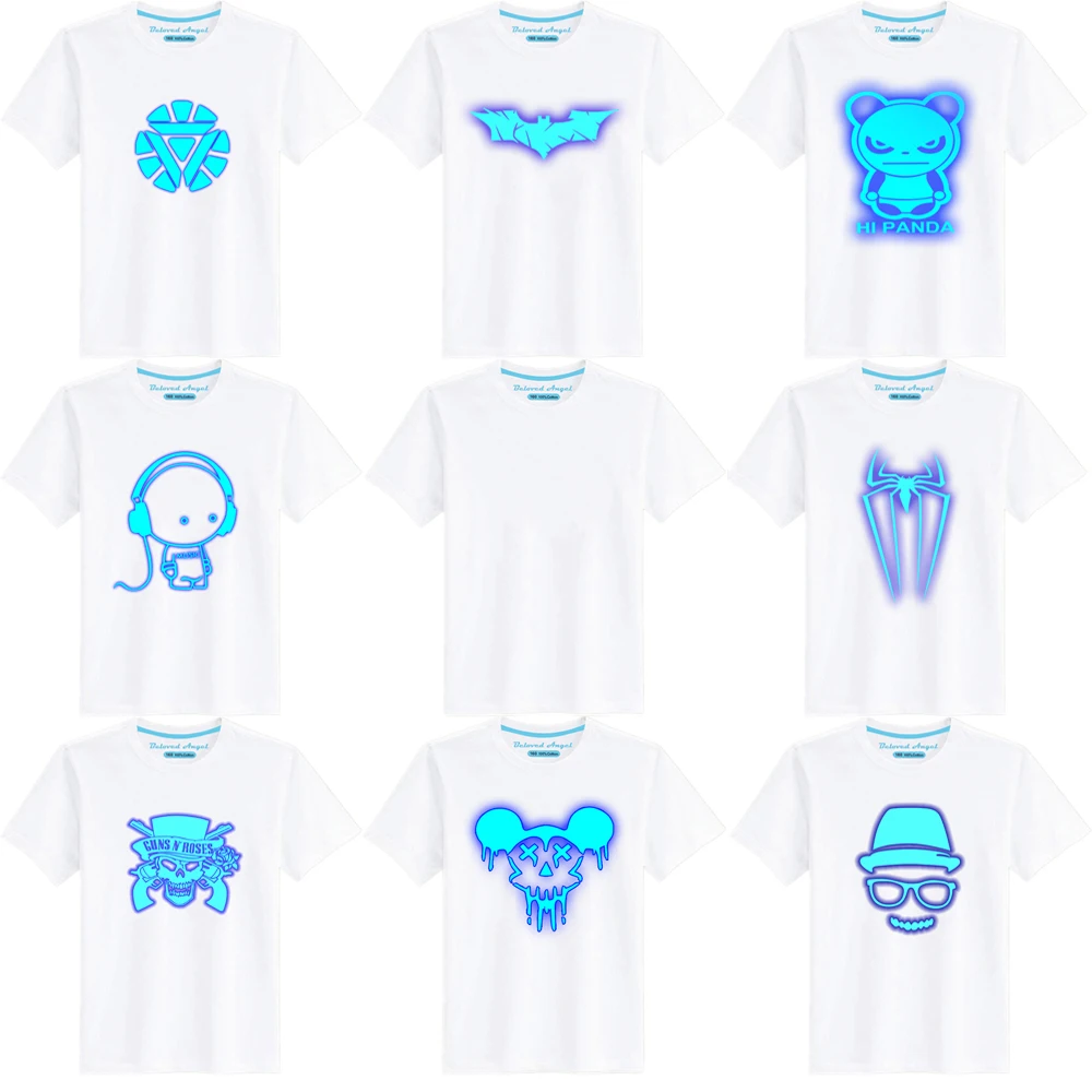 

Brand New Children 3D Luminous T-shirt O-neck Cartoon Harajuku Boys Girls Costume Kids Tops Streetwear Christmas Baby Clothes