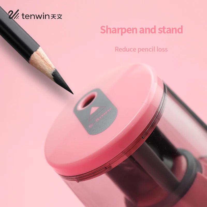 Tenwin 8020 Electric Auto Pencil Sharpener Colored Pencil Sharpener Stationery Battery/Pluggable Charge Powered Student Supplies
