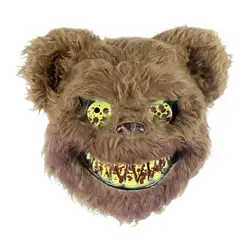 Страшные Вечерние Маски с изображением животных, кровавая плюшевая маска медведь аксессуары для косплея, Хэллоуин, вечерние для взрослых