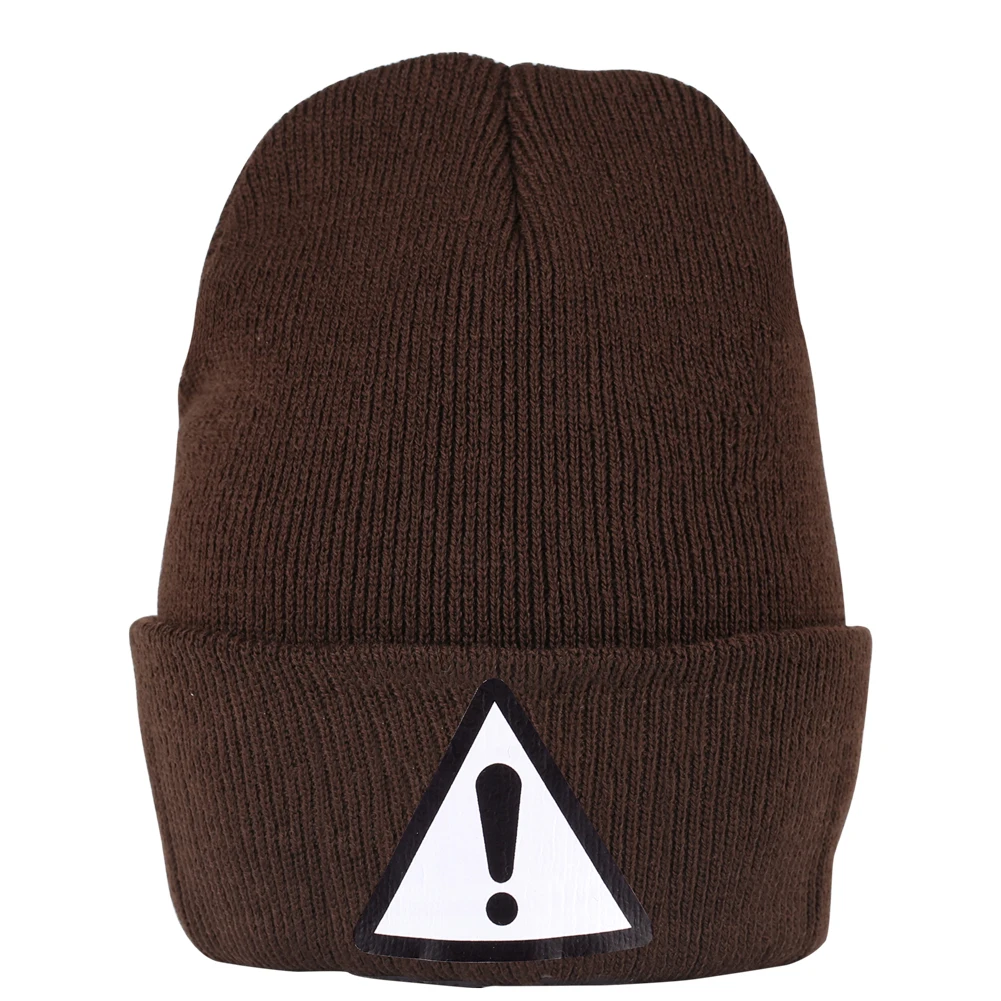 

Streetwear Knitted Beanie Men Outdoor Hat Exclamation Mark Print Spring Hip Hop Cold Short Skullies Women Black Bonnet Fashion