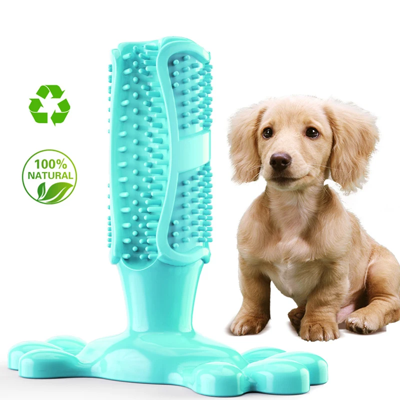 Игрушка для собак зубная щетка чистки зубов эластичная резиновая устойчивая к