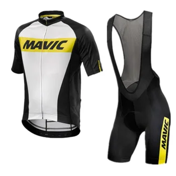 

2020 MAVIC Men Summer Clothing cycling Clothes kits short sleeve bib 19D shorts men Breathable Bib Shorts maillot ciclismo set