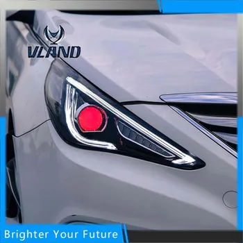 

Car Head Lamps for Hyundai Sonata Headlights 2011-2014 Front Light Bi-Xenon Lens Double Beam Projector LED DRL