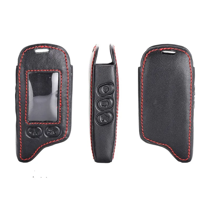 Key Case Cover Key Case Remote Control Case Cover Leather car Key Case For Tomahawk TZ-9010 SL-950 TZ-9030 TZ9031 TZ 9010 Car Burglar Alarm LCD Keychain Remote Control Cover