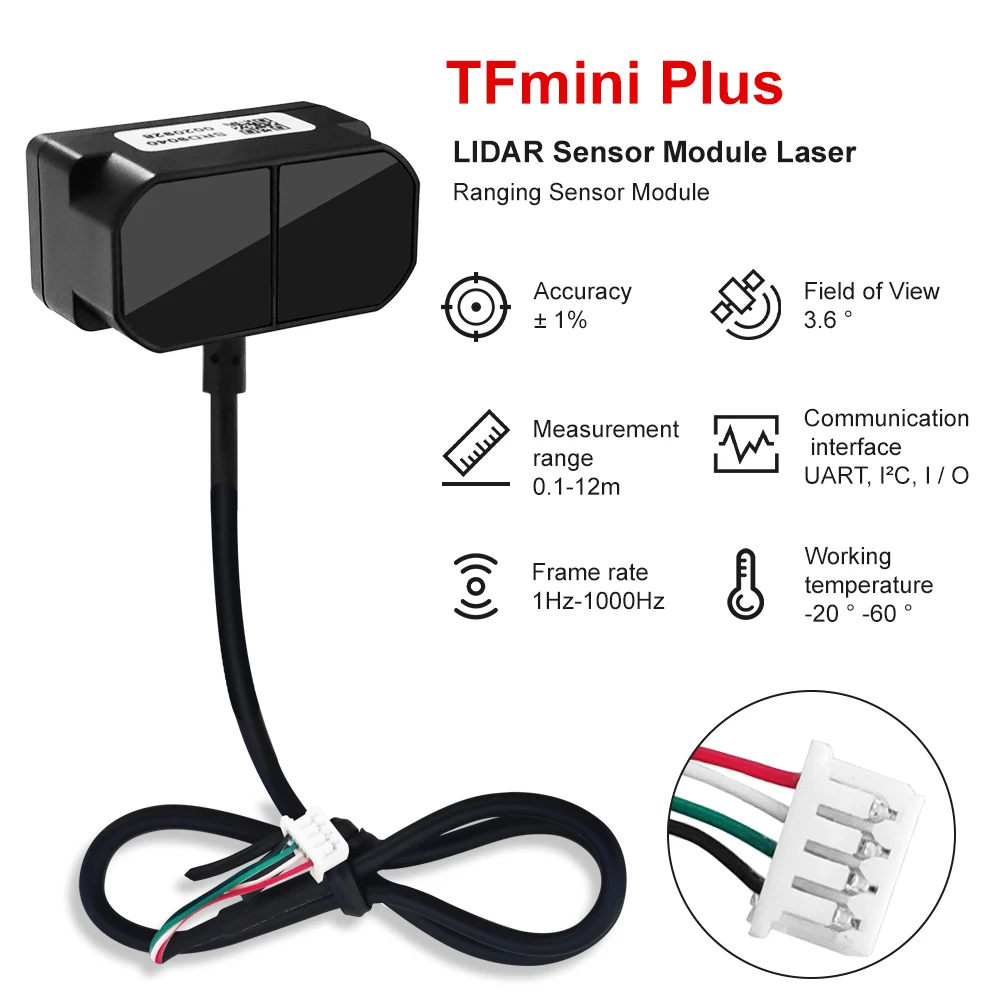 TFmini Plus Lidar Sensor Module Single-Point Ranging Module 0 1 12m Measurement Range Distance For Drone Industrial Sensing Robot Smart Home Support I O Uart And I2c P 23436973