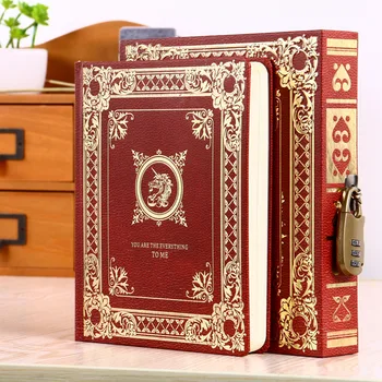

HUOBAN Box Lock Notebook A5 Hardcover Notepad Vintage Diary Notebook 1PCS