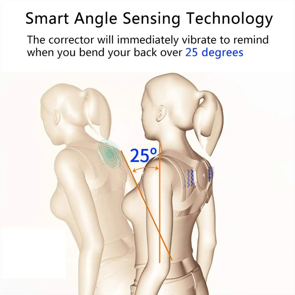 migliorare la cifosi ZT Correttore di posizione for i bambini donne e uomini con la batteria del gancio posteriore e intelligente promemoria sensore di vibrazione correzione della colonna vertebrale 