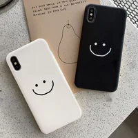 GYKZ Fashion Simple Smile Face Couple Case per iphone 11 Pro 13 XS MAX XR X 7 12 8Plus custodia morbida per telefono in Silicone bianco nero