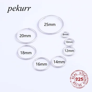 

Pekurr 925 Sterling Silver Ear Bone Hoop Earrings Buckle Round Circle Earrings For Women Fashion Jewelry Accesories 12-25mm