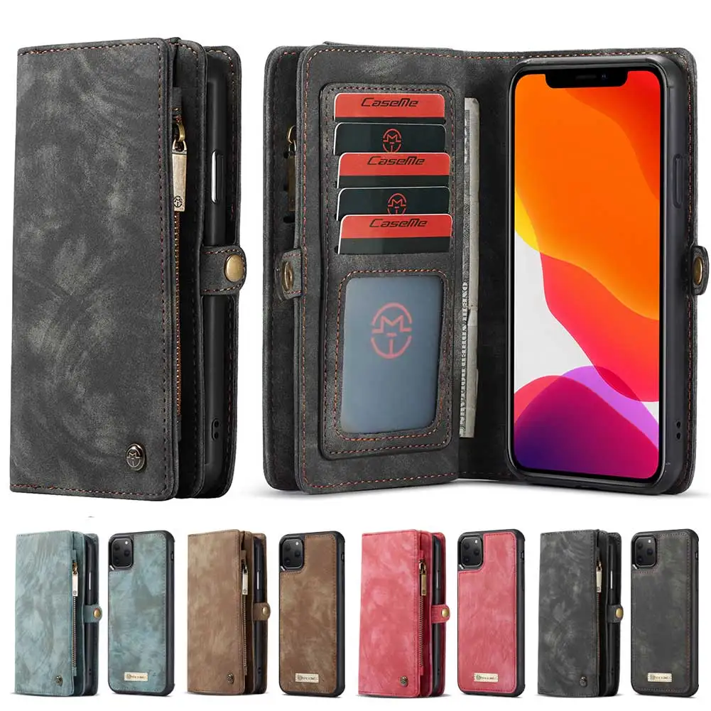 Многофункциональный флип-чехол-бумажник для iPhone 11Pro 5,8 11 6,1 11Pro MAX 6,5 кожаный защитный чехол для мобильного телефона с картой Solt