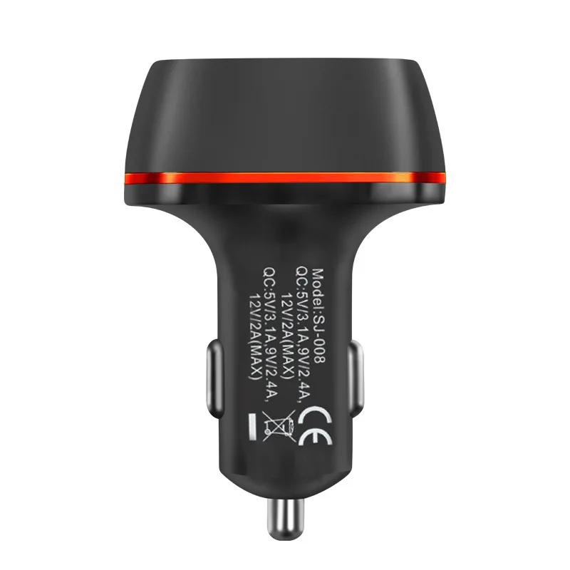 Автомобильное зарядное устройство двойной usb3 0 быстрая зарядка автомобильное зарядное устройство для мобильного телефона цифровой дисплей автомобиля зарядка двойной порт qc3.0 зарядка автомобиля