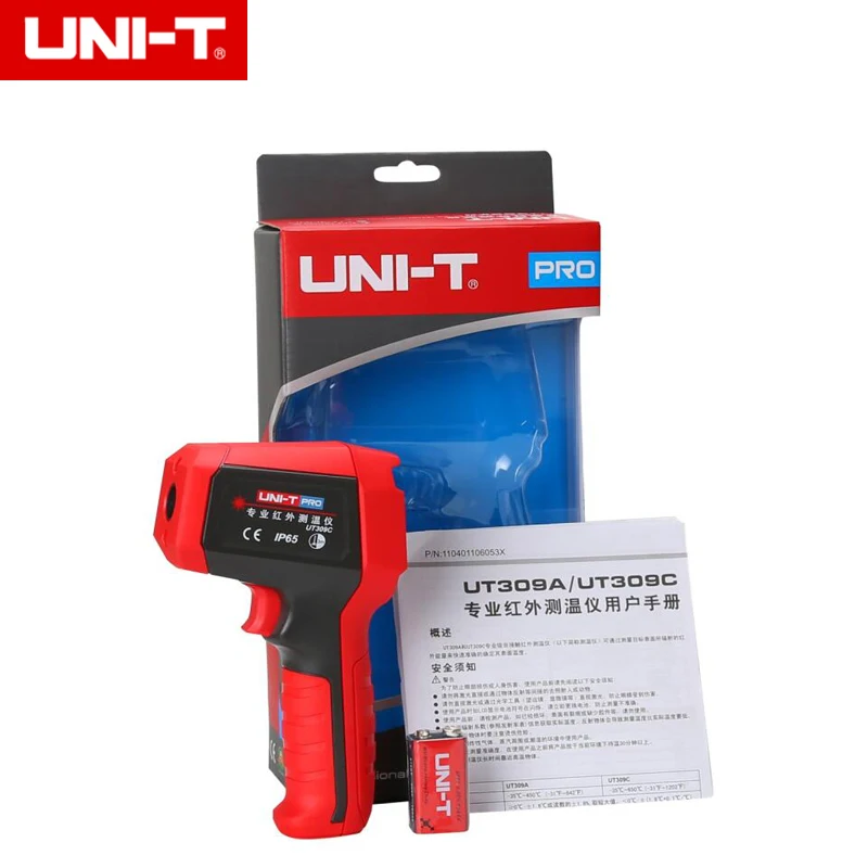

UNI-T UT309C Handheld Dual Laser UT309C Infrared Thermometer Range -35C-600C T309C High and Low Temperature Alarm Function
