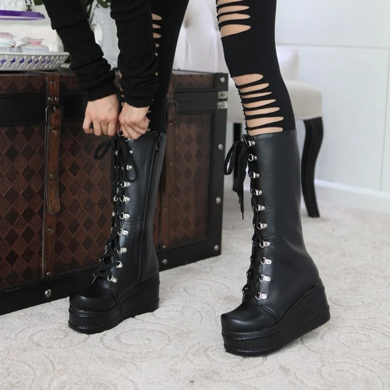 KarinLuna Big size 31 49 fashion punk cosplay boots woman shoes ...