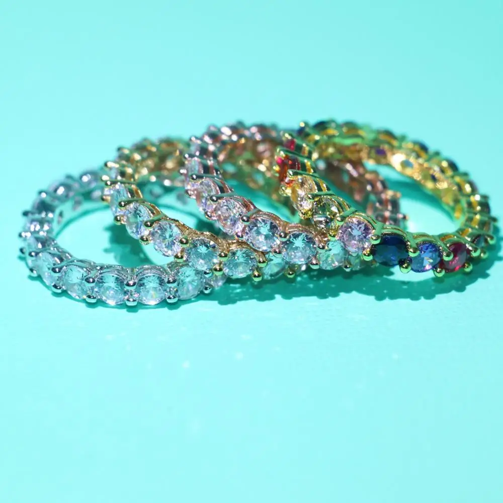 

91% скидка большая акция Бесконечность совершенно новые роскошные ювелирные изделия искусственное серебро и розовое золото вечное кольцо 5А CZ свадебные кольца