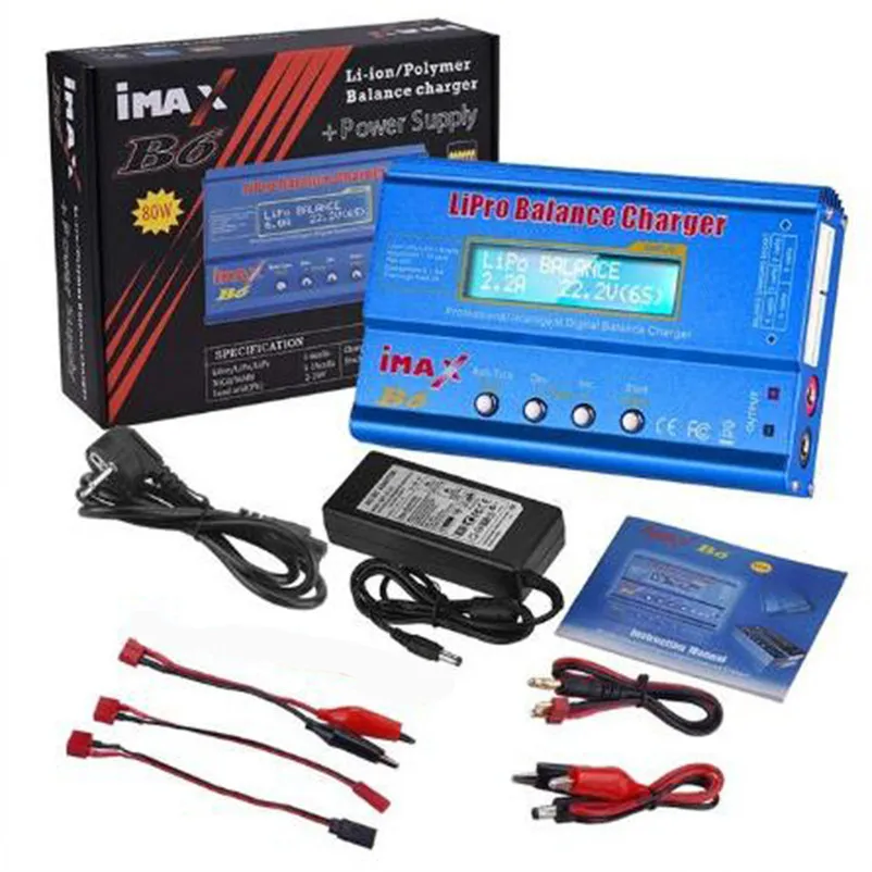 [80W no adapter] iMAX B6 b6ac 80W Battery Charger Lipo NiMh Li Ion Ni Cd Digital RC B6 Lipro Balance Charger Discharger + 12V 5A Adapter 