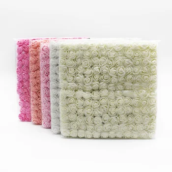 

144 Pieces Artificial Foam flowers Teddy bear of roses Home decoration accessories Wedding Girl headdress Wrist flower Garland