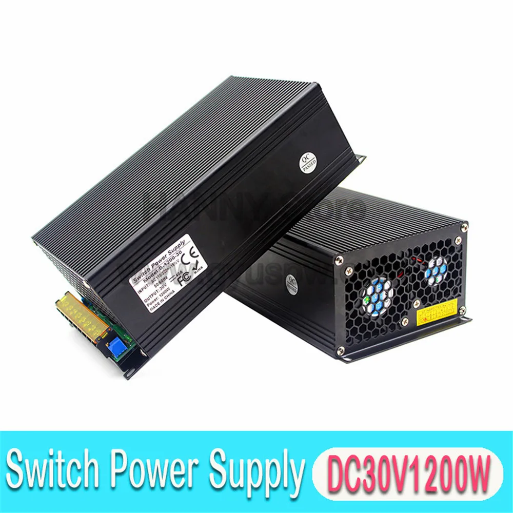 Высококачественная новая модель DC30V 40A 1200W Импульсный блок питания AC 110-220V вход до 30V Выходной адаптер питания для освещения