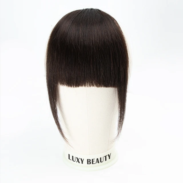 Human Hair Bangs 3 Clips 3D Blunt Cut Natural Hair Bangs OverHead Clip In Hair Extensions Non-Remy 2.5
