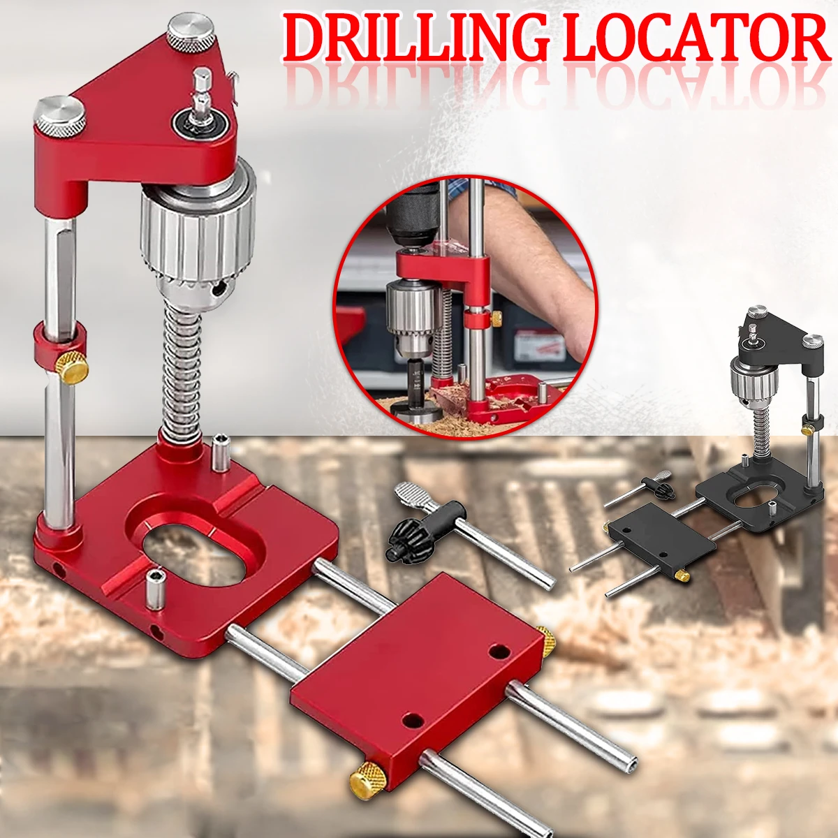 DE Handheld Woodworking Doweling Jig Drill Locator Guide Bohrlochsäge Vorlage