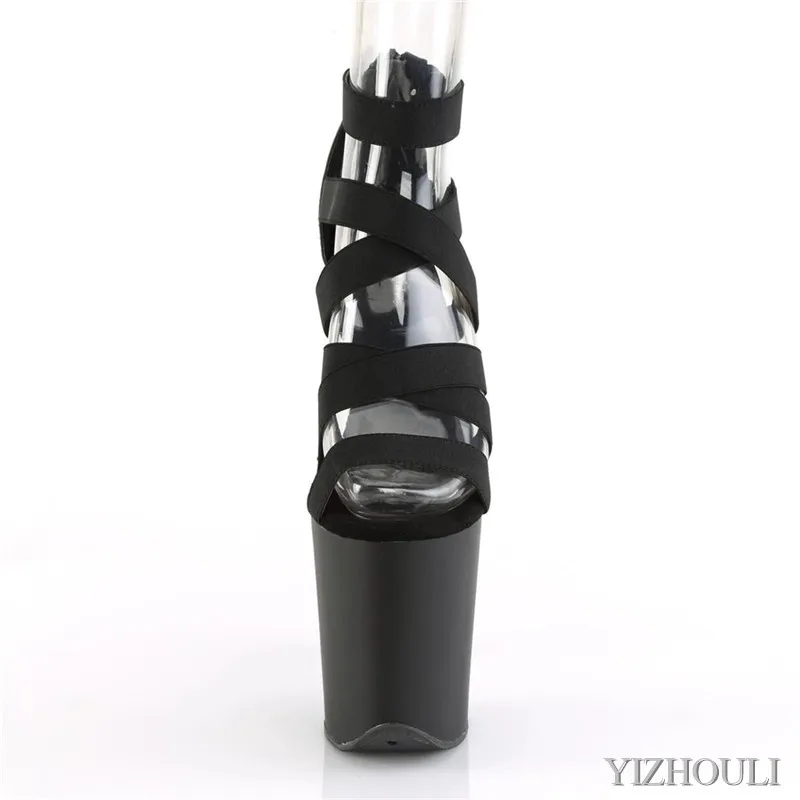 8 inch stretch buckled summer sandals, party club pole shoes, 20cm catwalk models, dancing shoes