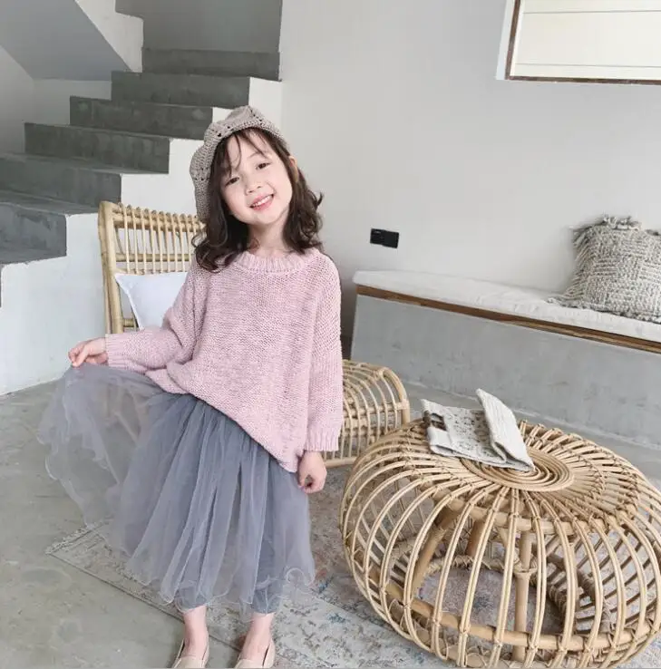 Новое поступление года; вязаные свитера для девочек; осенний Модный пуловер с длинными рукавами для девочек; свитера; PX372