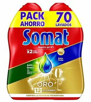 

Somat Gold Spülmaschinen Gel Fett – 70 Wäschen (1.26 l)