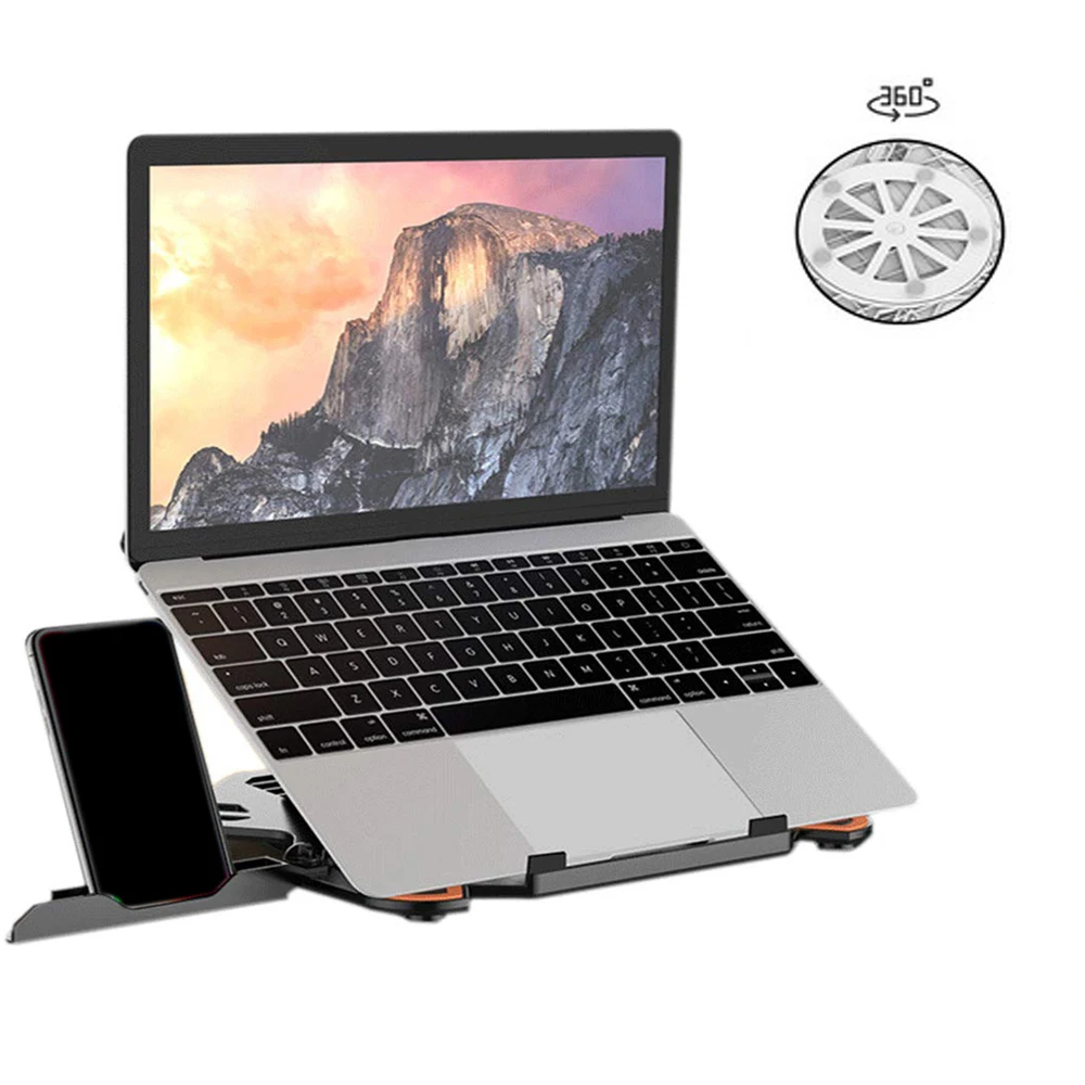360 Вращающаяся подставка для ноутбука Складная подставка для ноутбука Macbook lenovo держатель для ноутбука охлаждающий кронштейн для компьютера с держателем для телефона