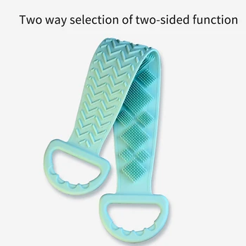 

Double Sided For Shower Home Washing Back Scrubber Hanging Hole Deep Clean Long Soft Silicone Multifunction Body Exfoliating