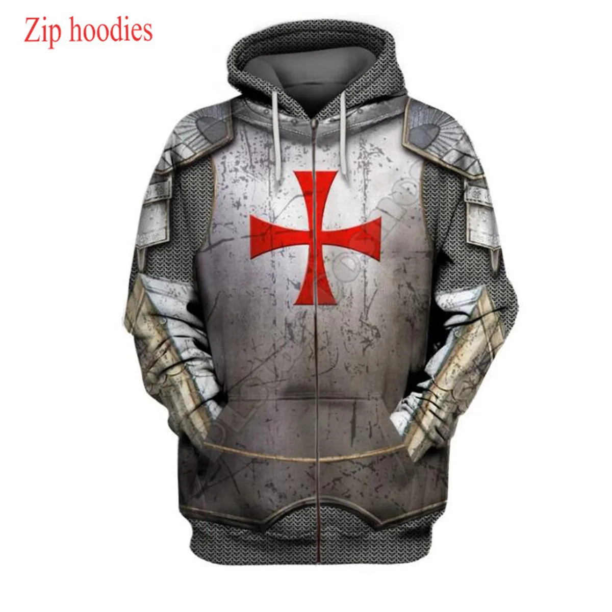 Plstar Cosmos Felpe Con Cappuccio 3D Printed Knights Templar Armor Felpa Con Cappuccio Streetwear Donna Per Uomo Giacca Casual Drop Shipping